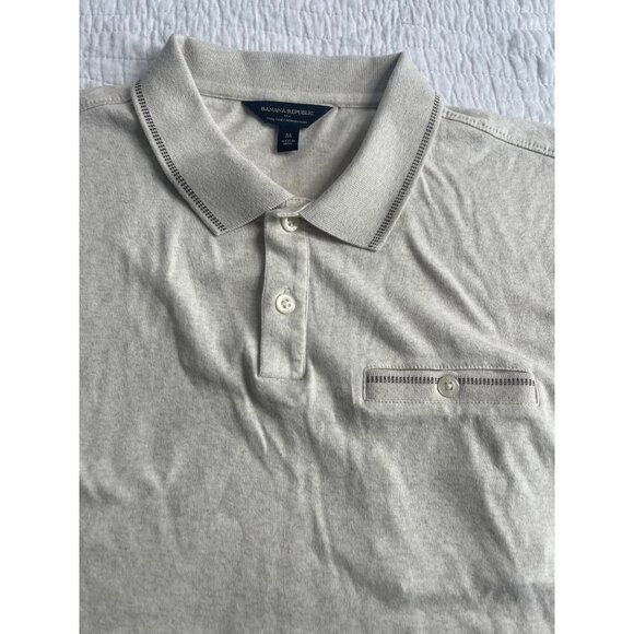 Banana Republic 1/4 Button Down Short Sleeve Shirts SZ M Lot/2 Black & Cream - Picture 4 of 12